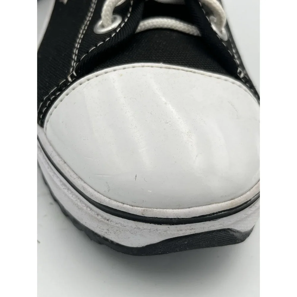 Justice Sport Hightop Canvas Lugbottom Sneakers Big Girls Black Sz4 Lace Zip